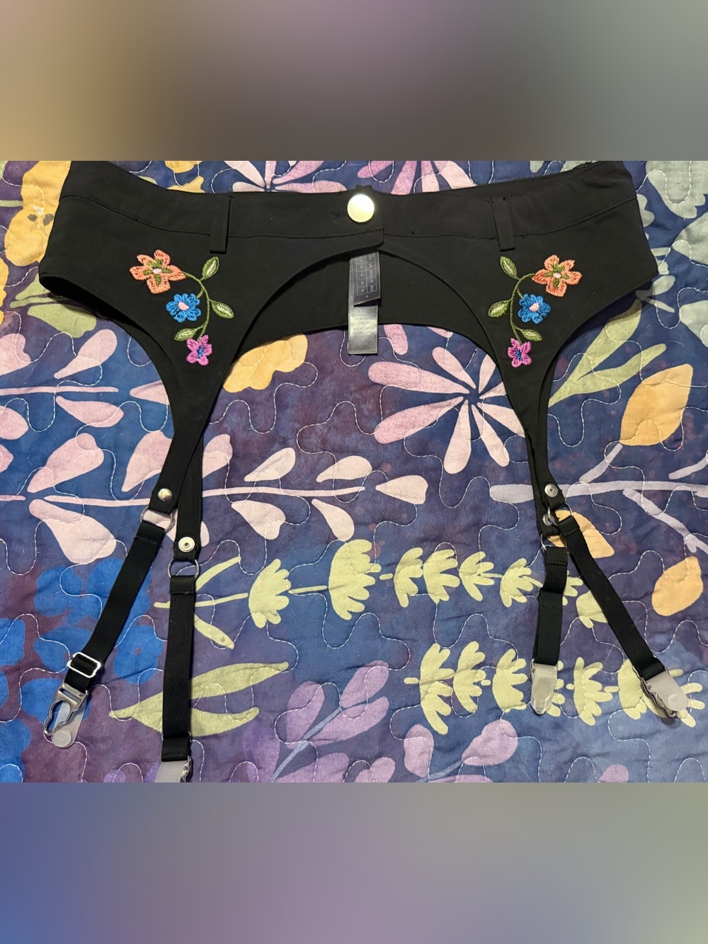 Savage Fenty Floral Embroidered Garter Belt size Medium